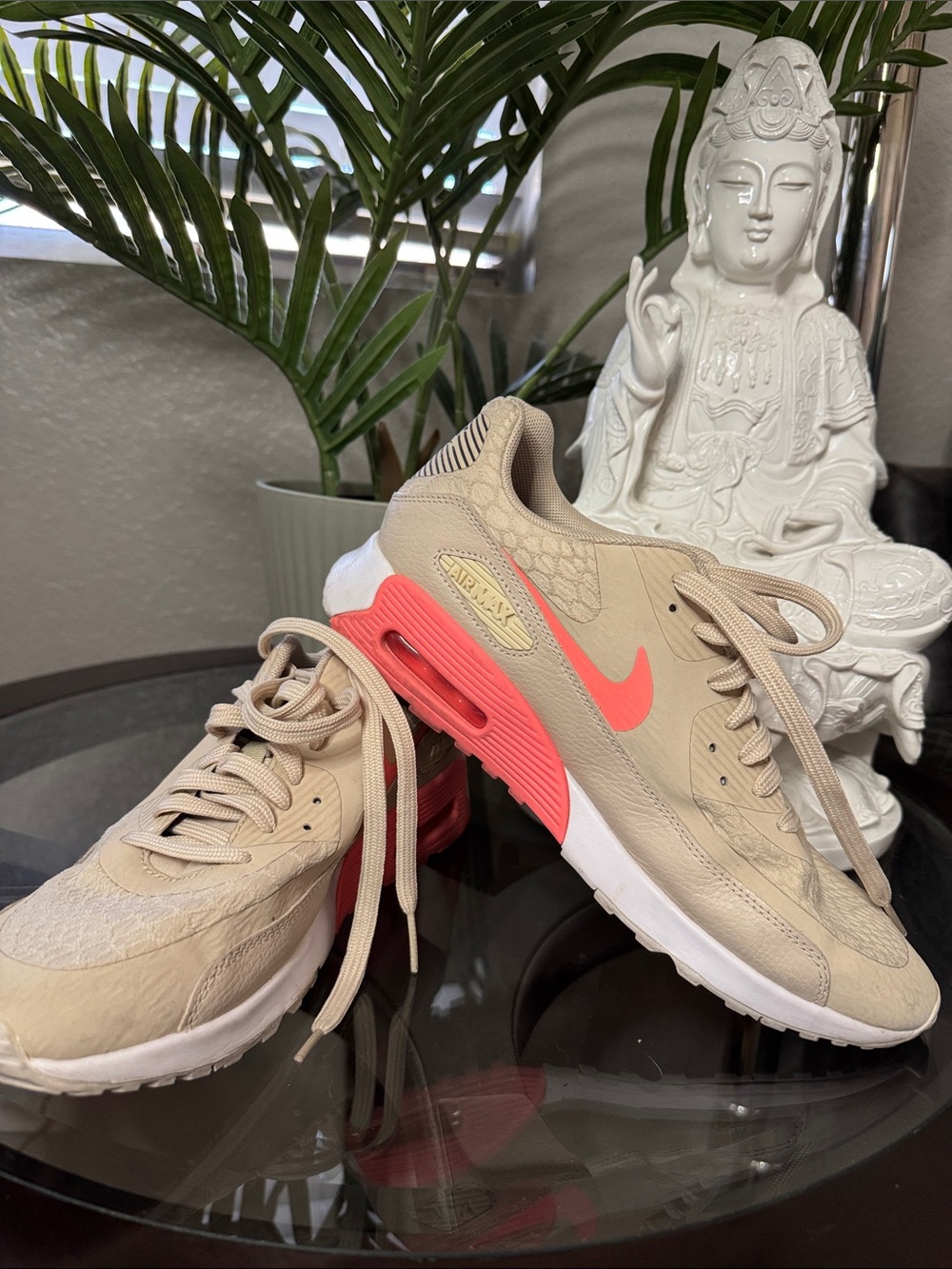 Nike Women’s Air Max Beige with Coral Accent Sneakers